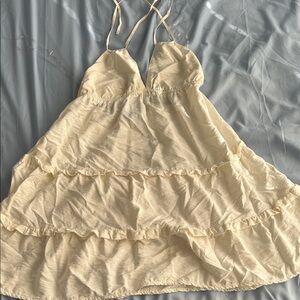 Elegant Cream Ruffle Nightgown